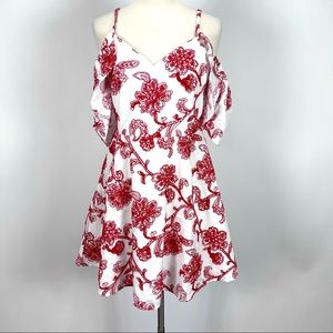 DO+BE off the shoulder embroidered mini dress